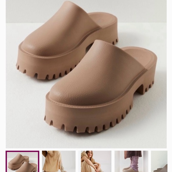 Jeffrey Campbell Lugged Platform Mule Clogs Beige Size 8 39 - Picture 2 of 7